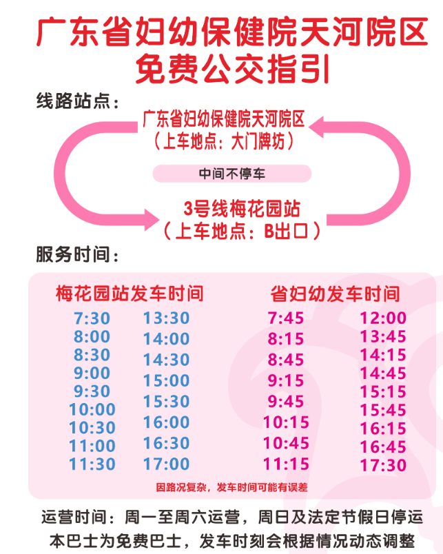 【免费接驳公交】省妇幼天河院区免费地铁接驳专线来啦！暖心服务直达就医“最后一公里”